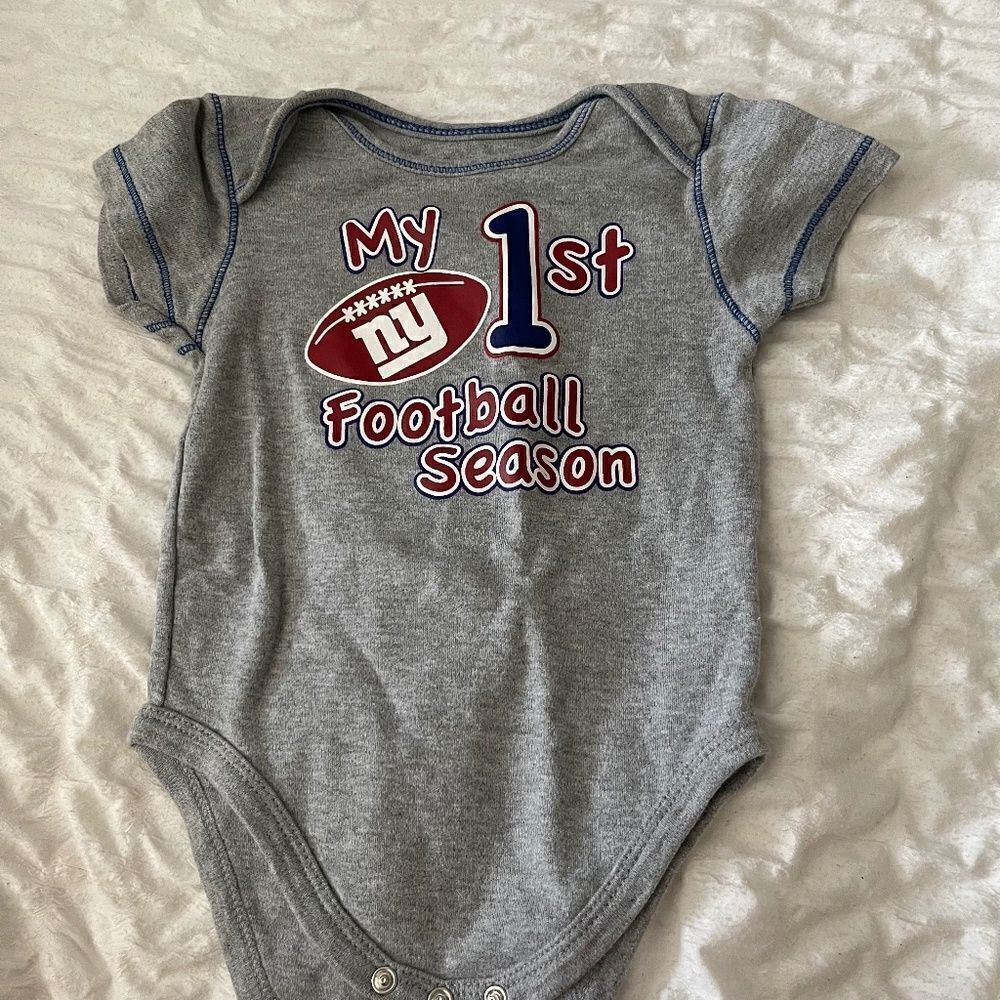 My First Football Season- NY Giants Onesie EUC